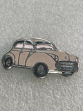 Old English White Morris Minor Enamel Pin Badge
