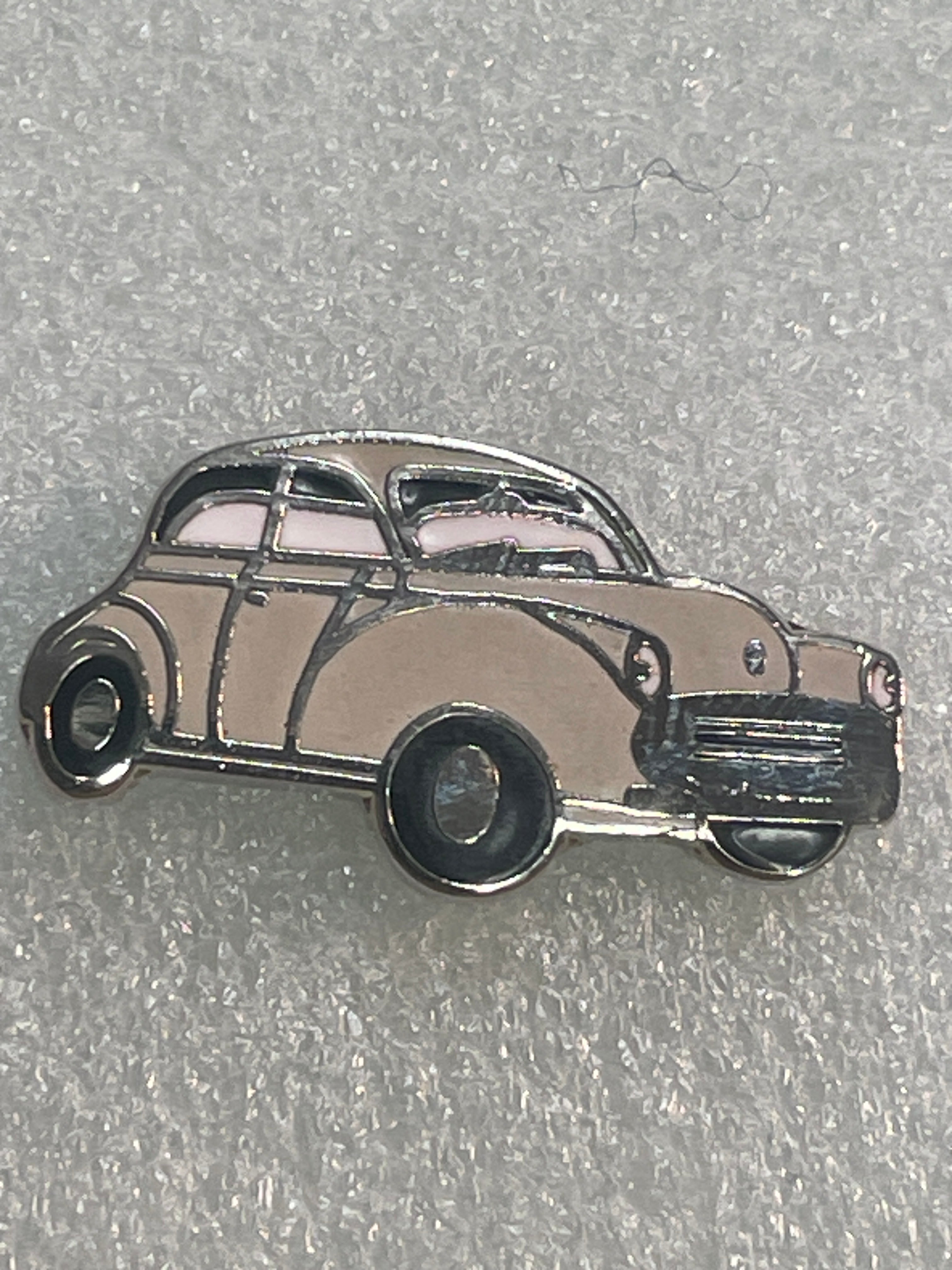 Old English White Morris Minor Enamel Pin Badge