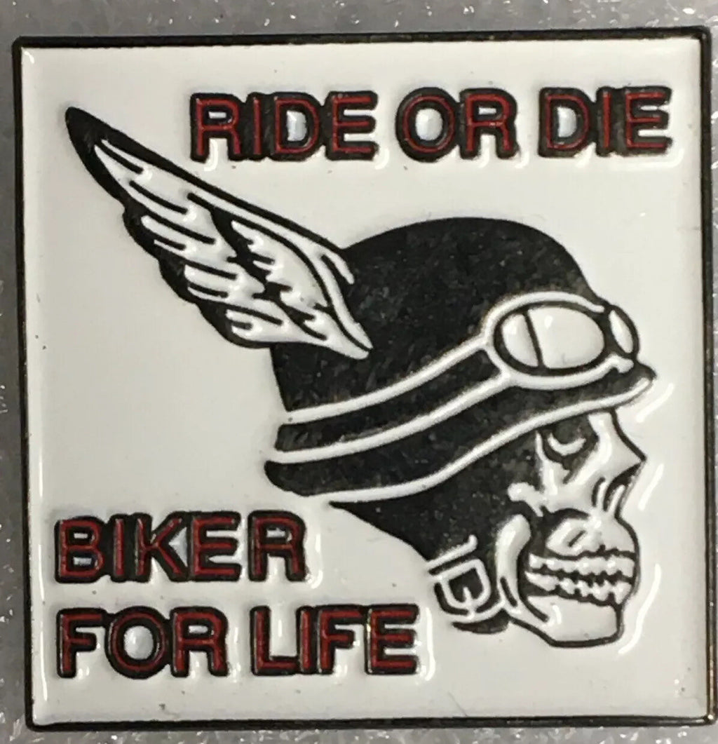 New Biker pin badge RIDE OR DIE BIKER FOR LIFE0