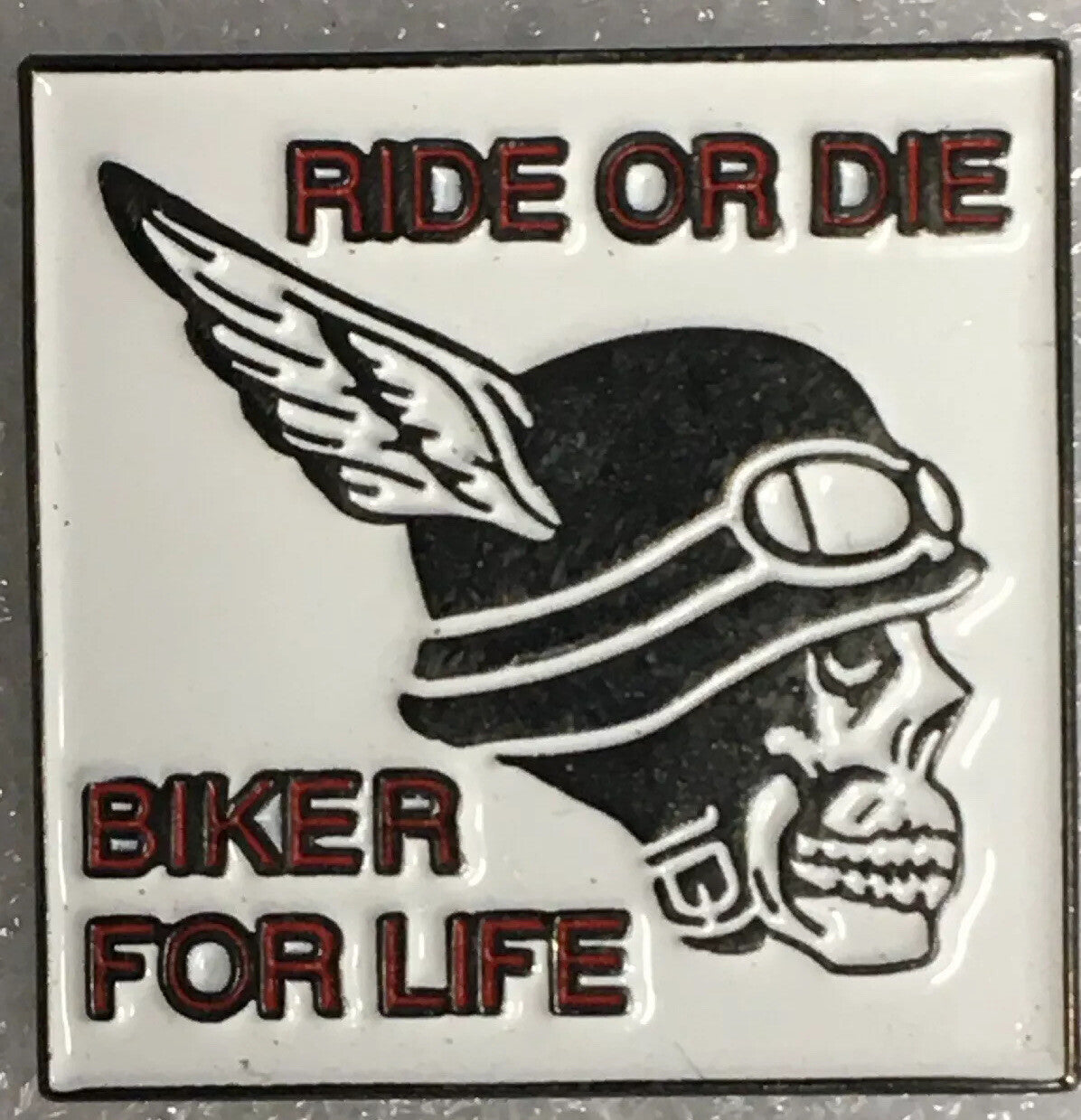 New Biker pin badge RIDE OR DIE BIKER FOR LIFE0