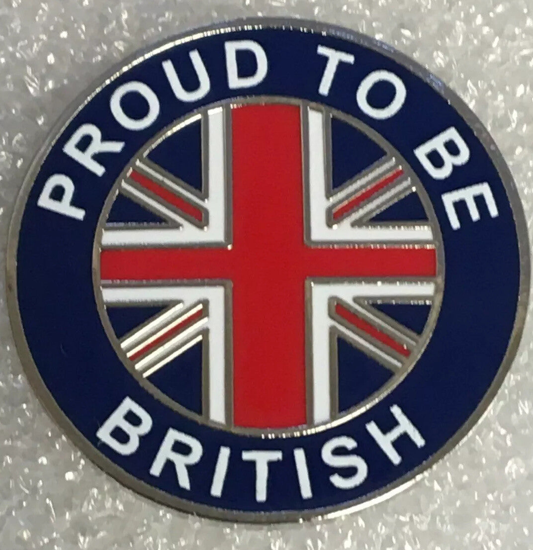 PROUD TO BE BRITISH lapel/hat pin badge BLUE0