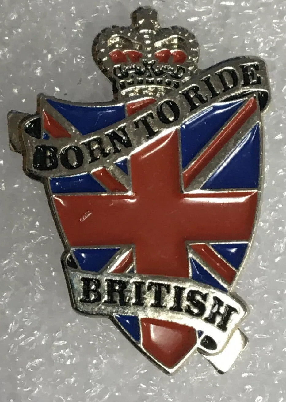 New Biker pin badge Born to ride British0