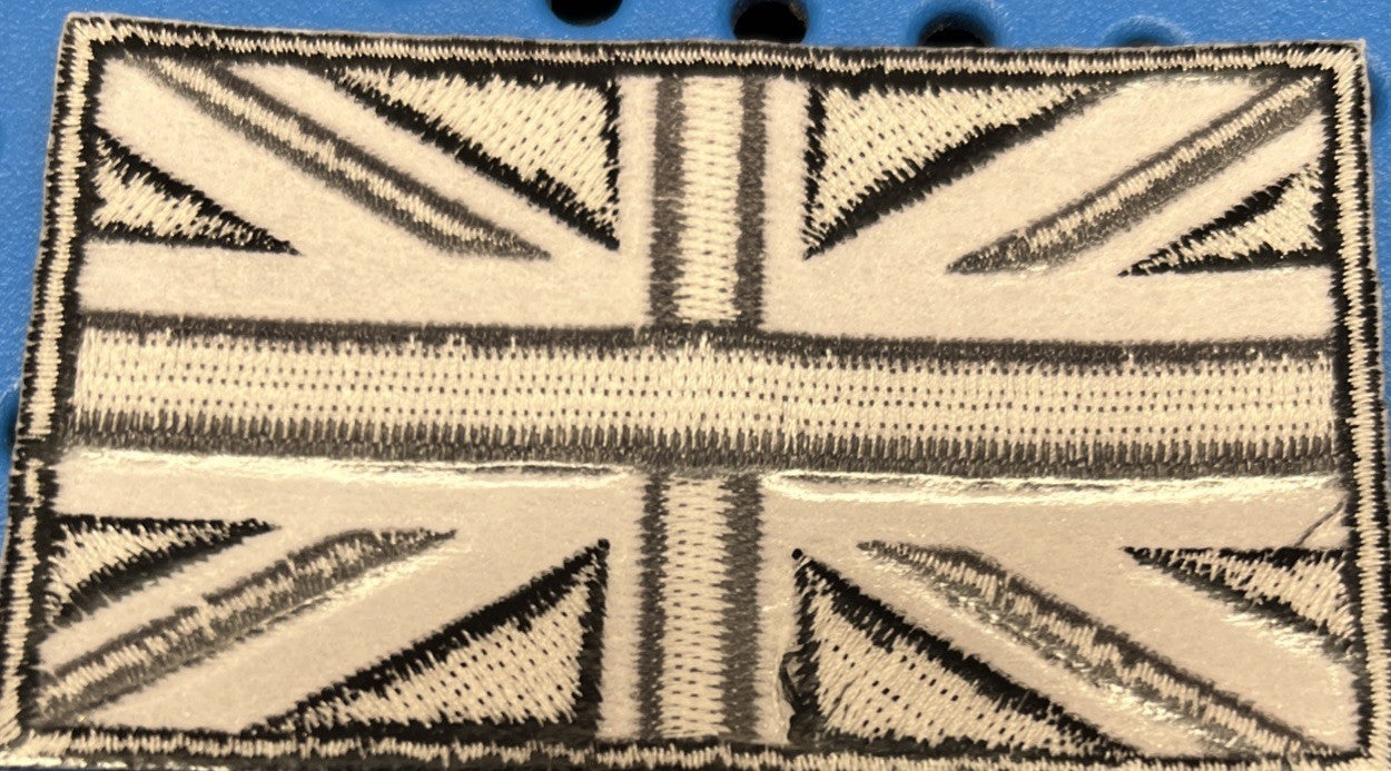 FLAG OF BLACK UNION JACK (UK )IRON ON / SEW ON EMBROIDERED PATCH - NEW1