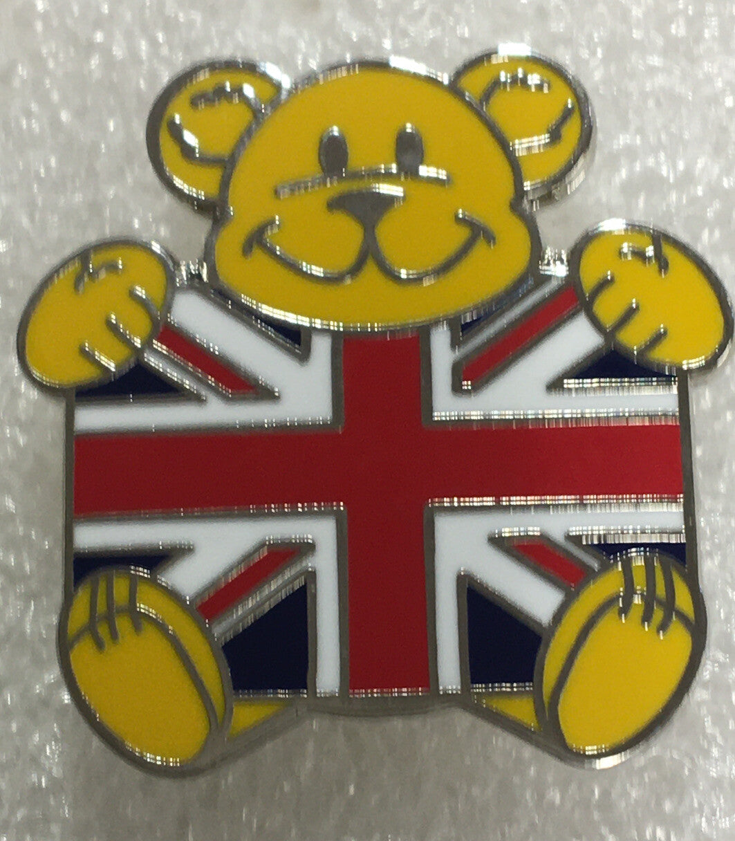 Patriotic Teddy with a Union Flag pin badge 0
