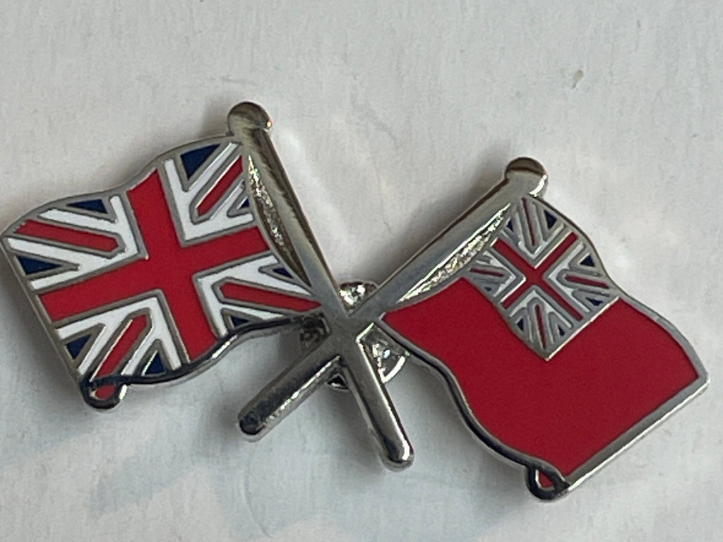 Union Jack & Red Ensign Crossed Flags Enamel Pin Badge