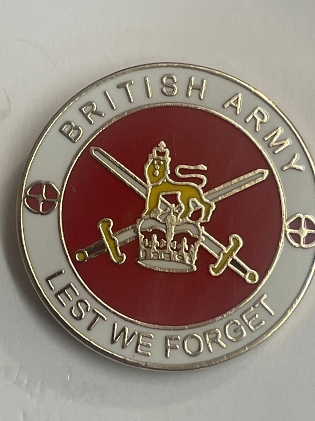 BRITISH ARMY Lest We Forget Hard Enamel Pin Badge