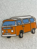 ORANGE Campervan Enamel Pin Badge