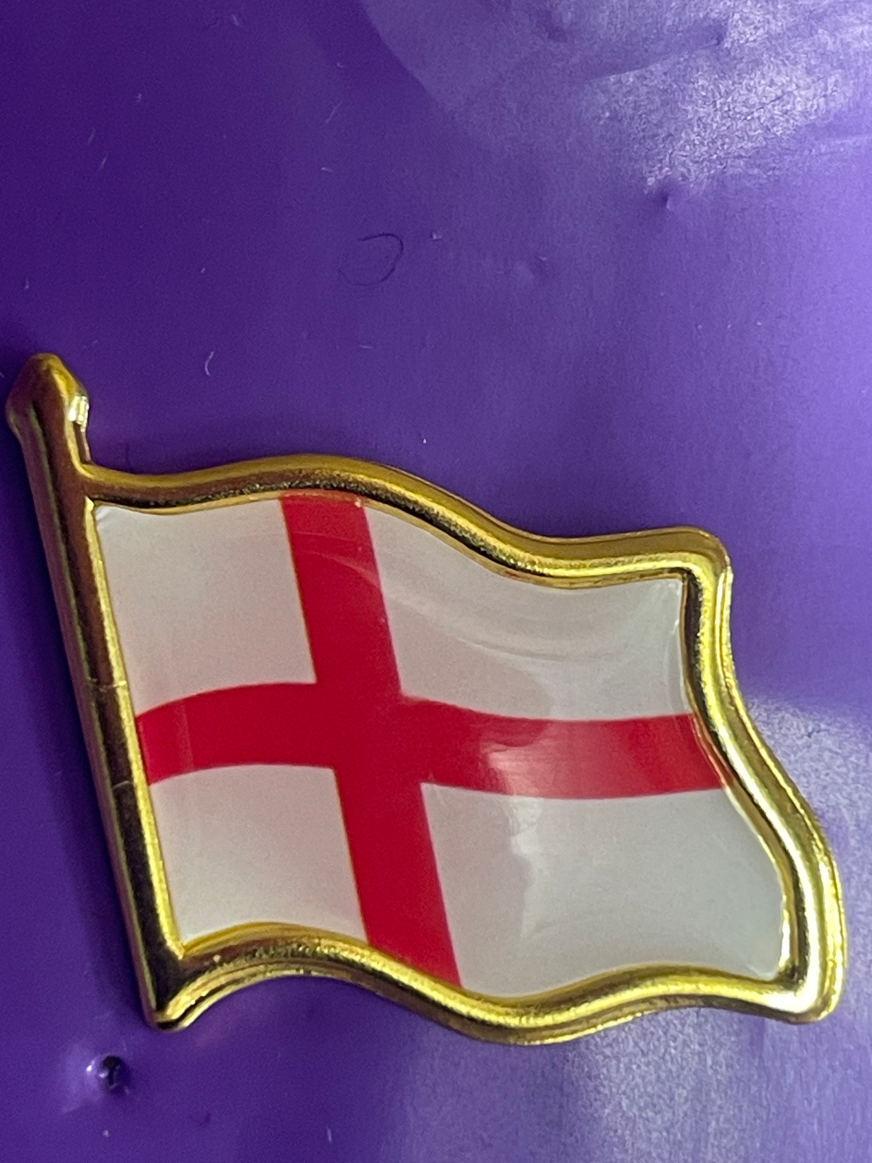 Waving England Flag Pin Badge (Cross of St. George)