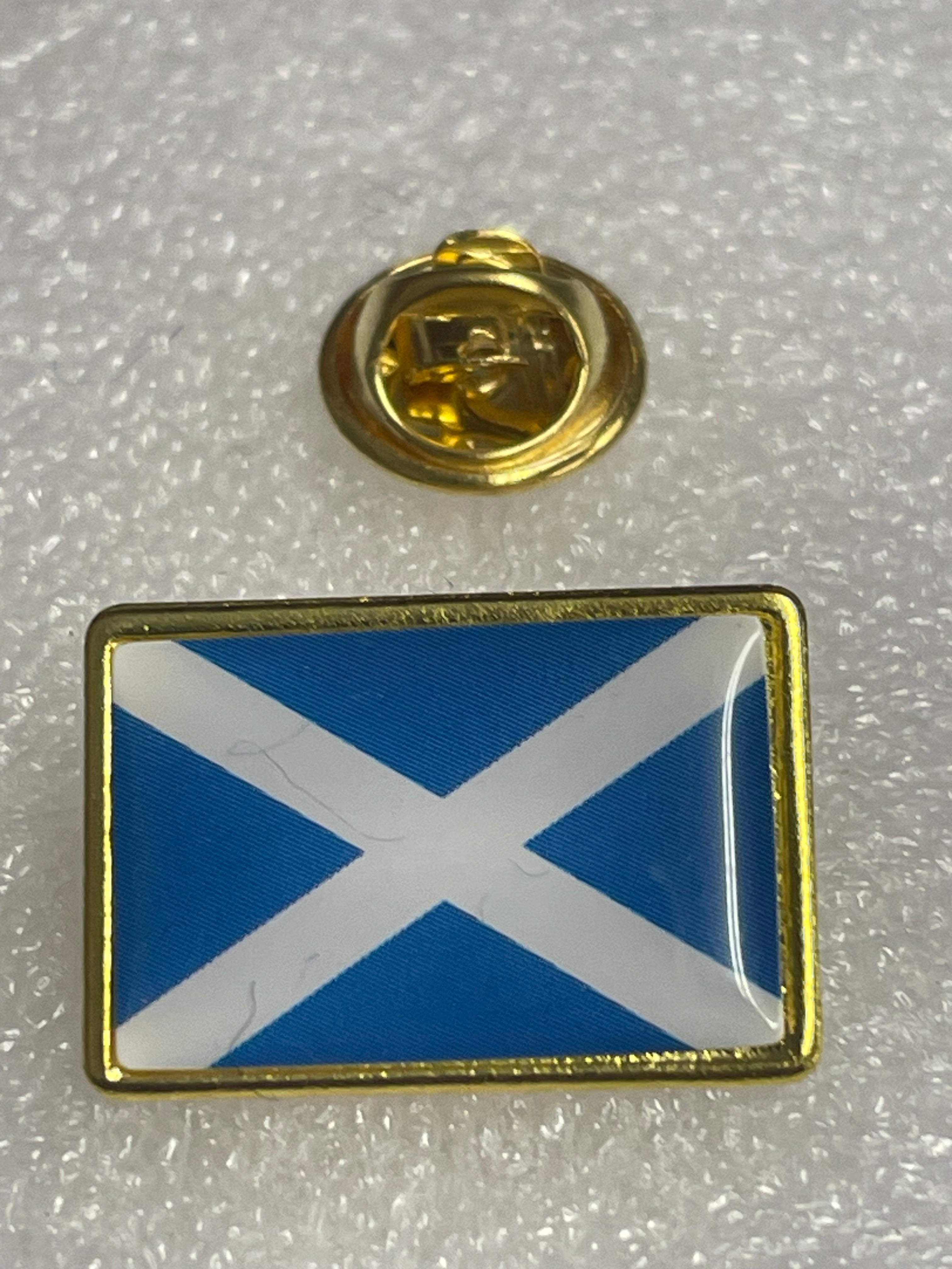 Scottish flag,cross of St. Andrew or Saltire pin badge